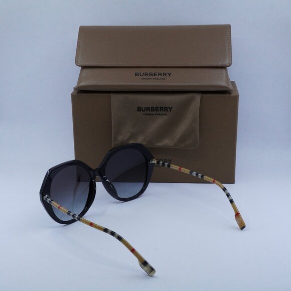 Burberry BE4375F 38538G Geometric Sunglasses - Black / Grey main image 8